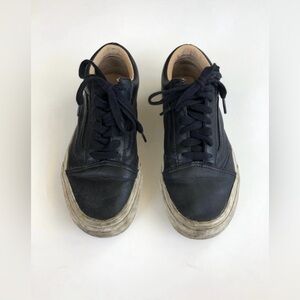 Black Leather Old Skool Vans Men’s Size 5.5/Women’s Size 7